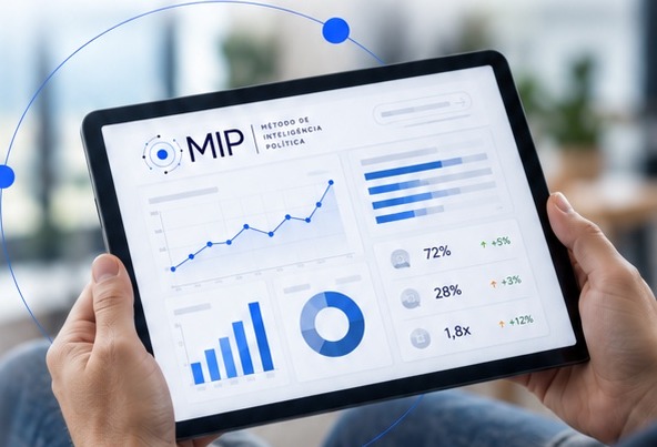 Tablet com dashboards do Monitoramento MIP